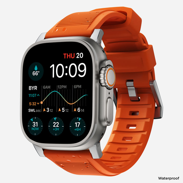 Rugged Band - 46mm/49mm | Silver Hardware | Ultra Orange