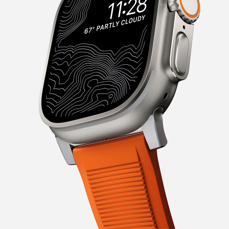 Rugged Band - 46mm/49mm | Silver Hardware | Ultra Orange