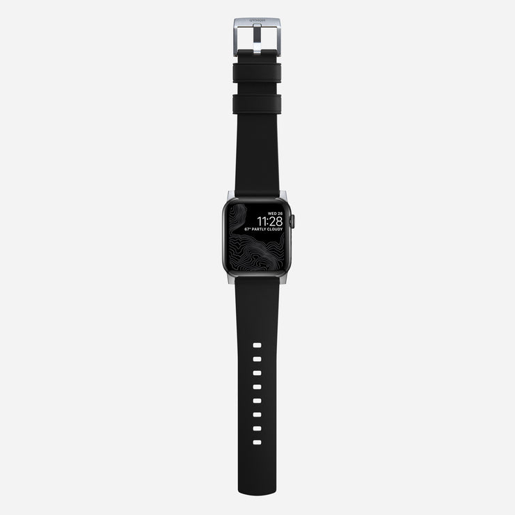 Active strap pro heinen leather black silver hardware  