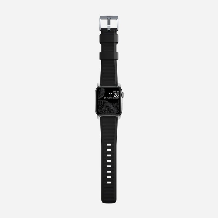 Rugged strap silver hardware 40mm     