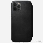 Rugged folio horween leather black iphone 12 pro max    