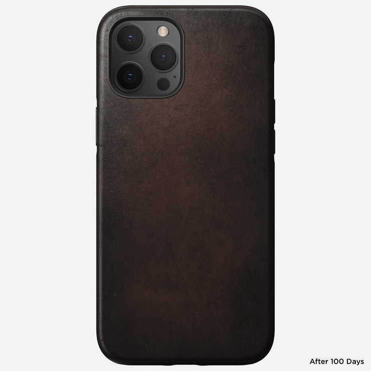 Rugged case horween leather rustic brown iphone 12 pro max   