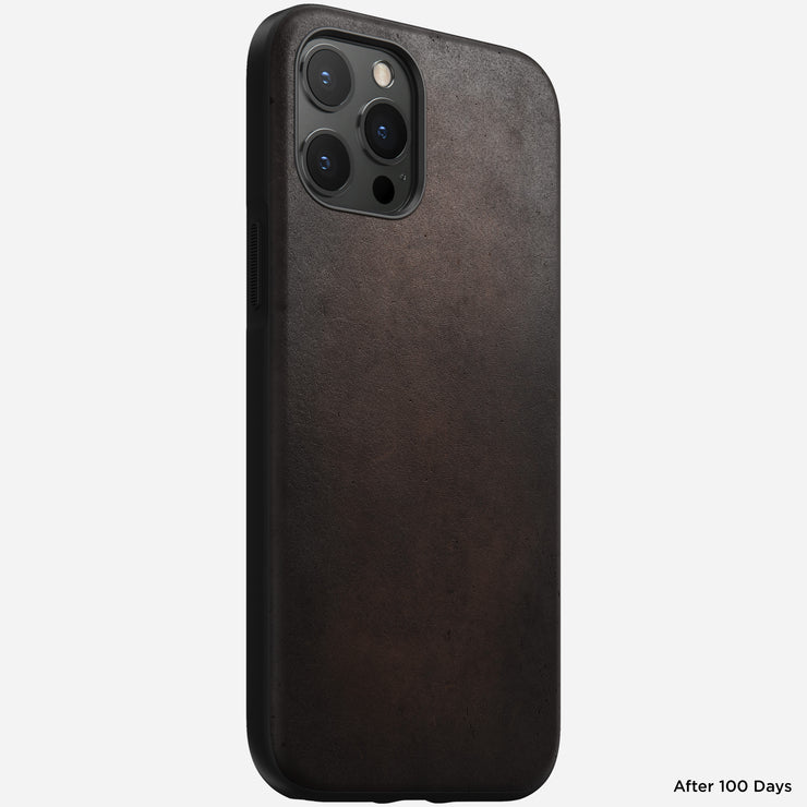 Rugged case horween leather rustic brown iphone 12 pro max   