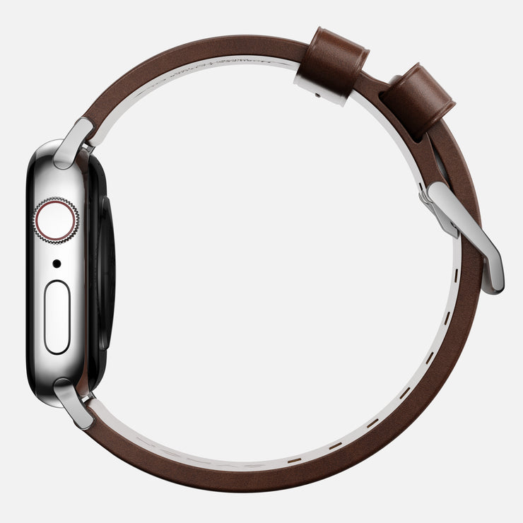 Modern Band - 45mm | Silver Hardware | Rustic Brown | Horween