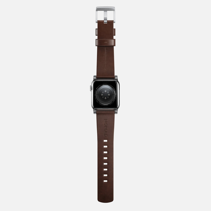 Modern Band - 45mm | Silver Hardware | Rustic Brown | Horween