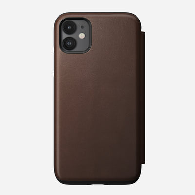 Rugged folio rustic brown iphone 11