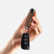 Whole view of the Rustic Brown Orbit Key Organizer, demonstrating its compact and functional design